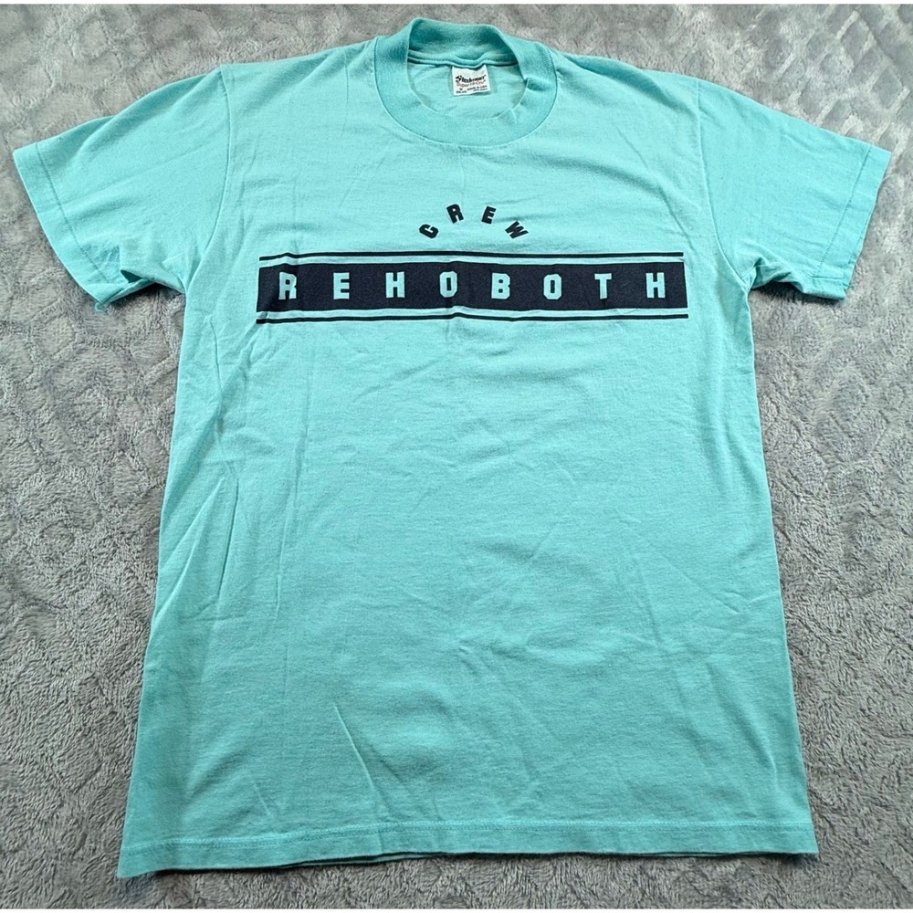 Vintage Rehoboth Beach Delaware T Shirt Medium Teal single stitch stedman
